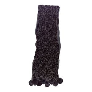 Mitchie’s Matchings scarf brown velvet textured real animal fur Pom pom vintage